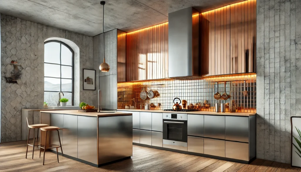 45. Metallic Backsplash